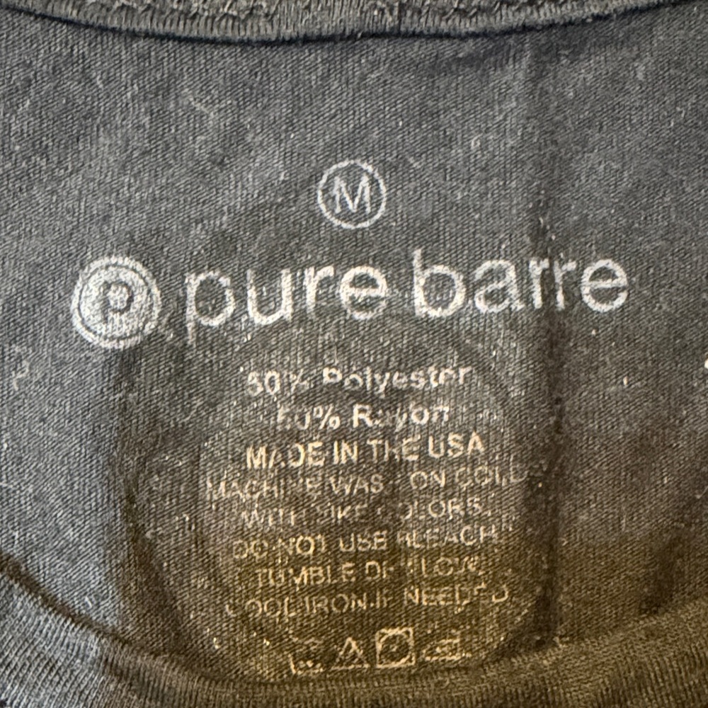 Pure Barre Black Tank with Red Script - Picture 2 of 2